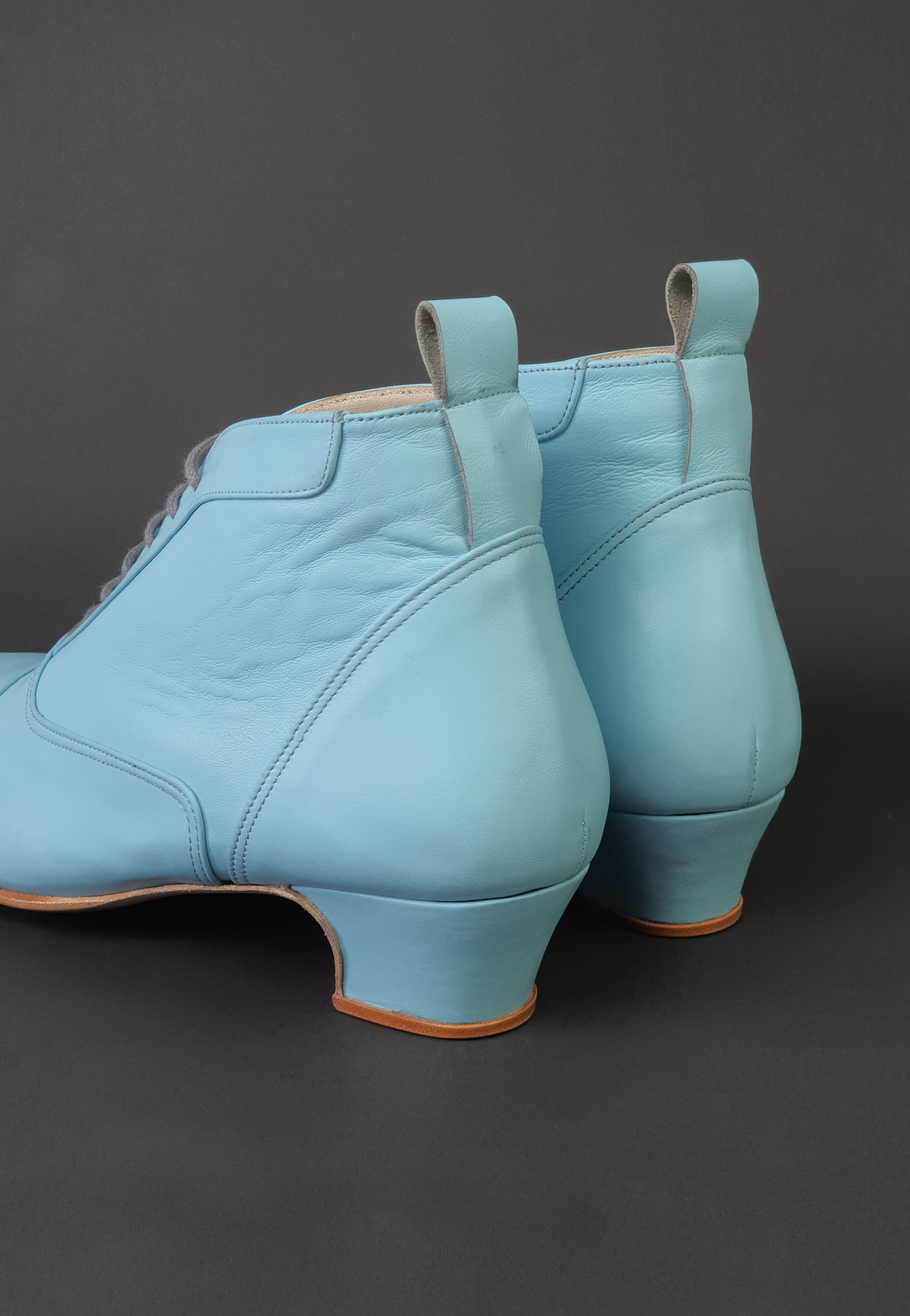 Smooth Boots Baby Blue Leather 4 cm heel