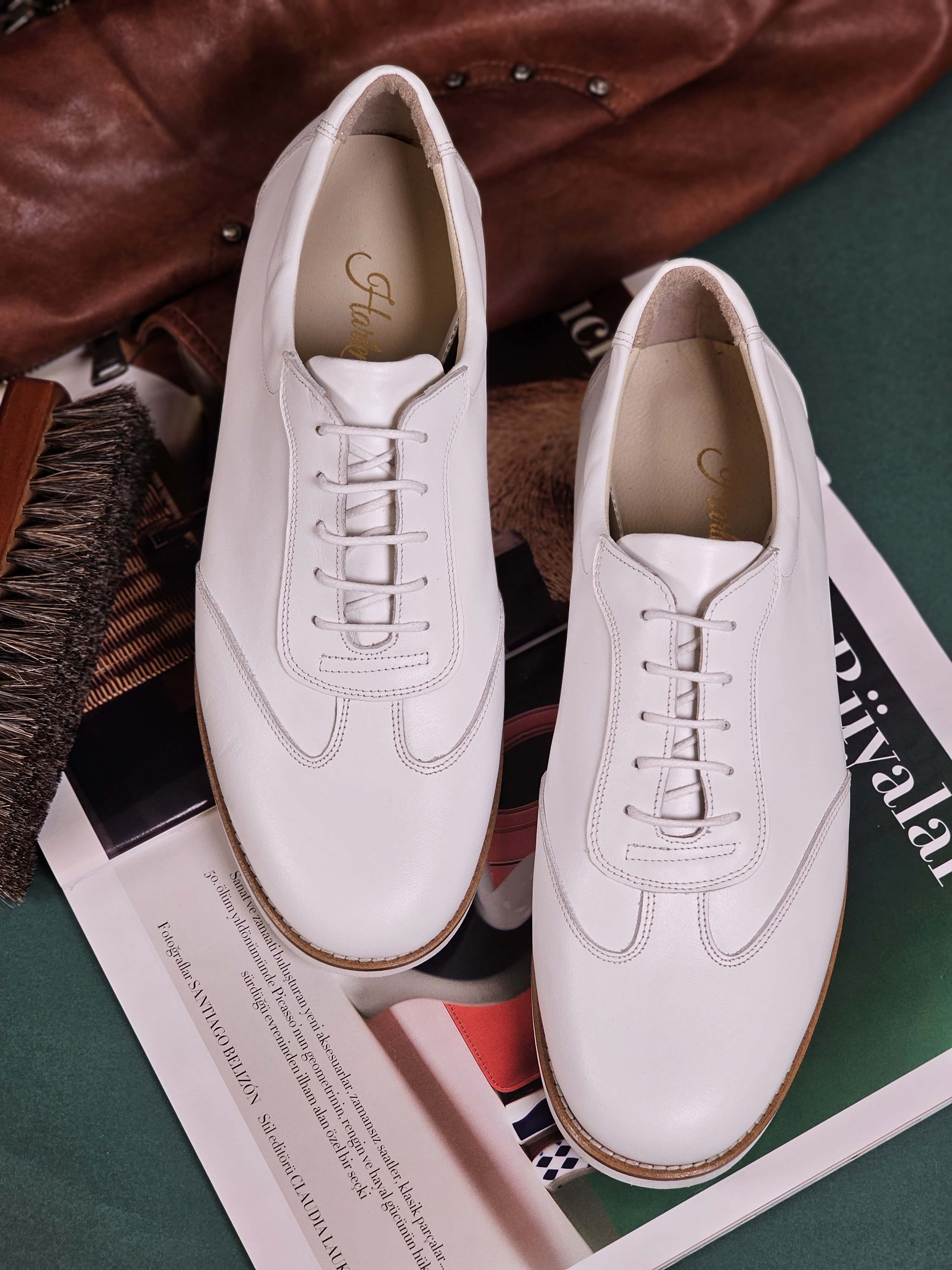 New York White Leather