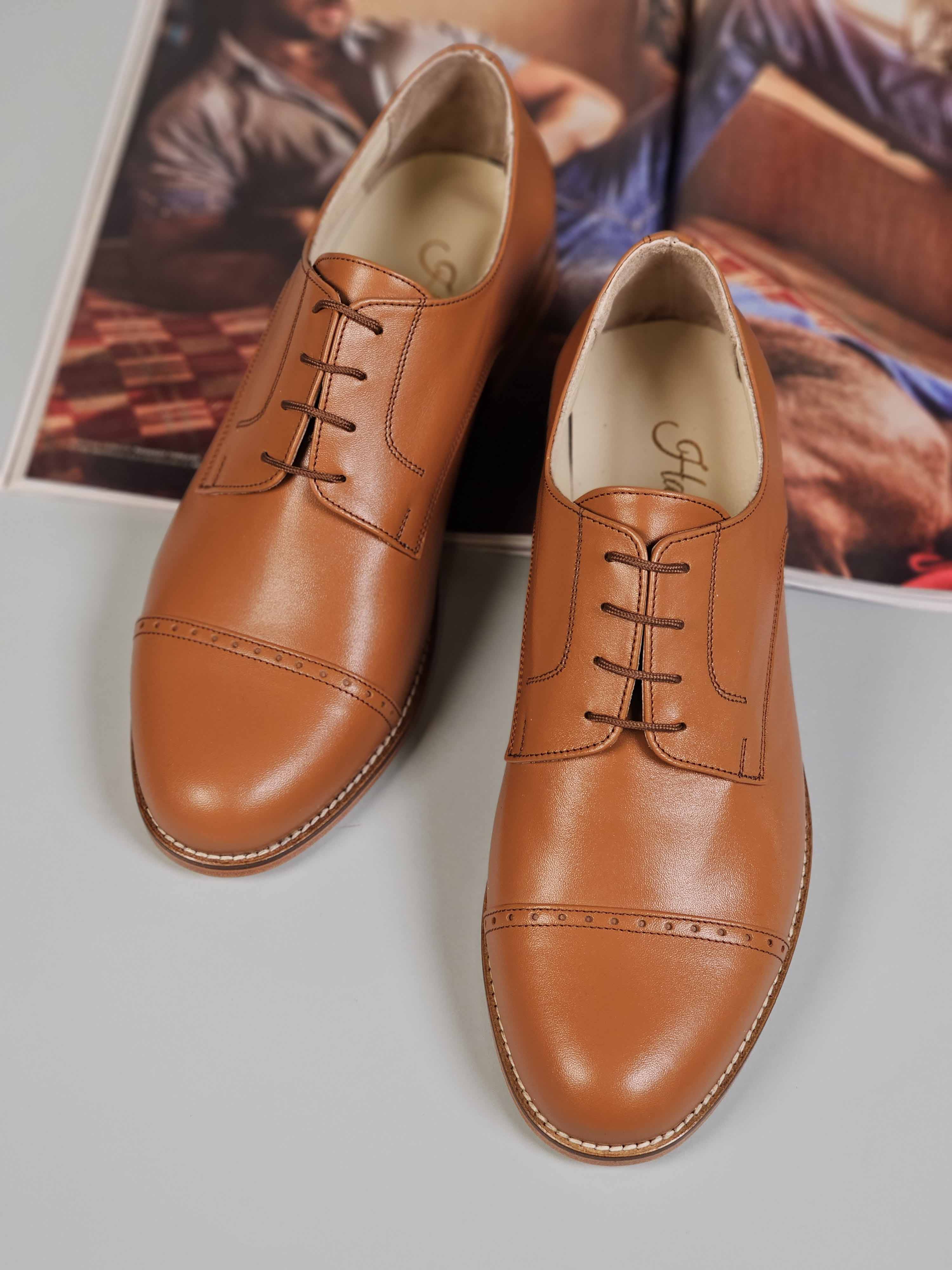 California Light Brown Leather 2 cm heel