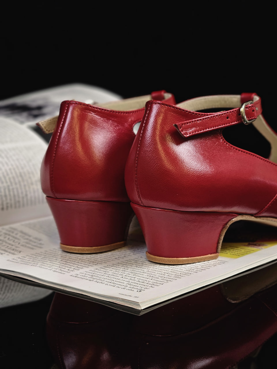 Spring Red Leather 4 cm heel