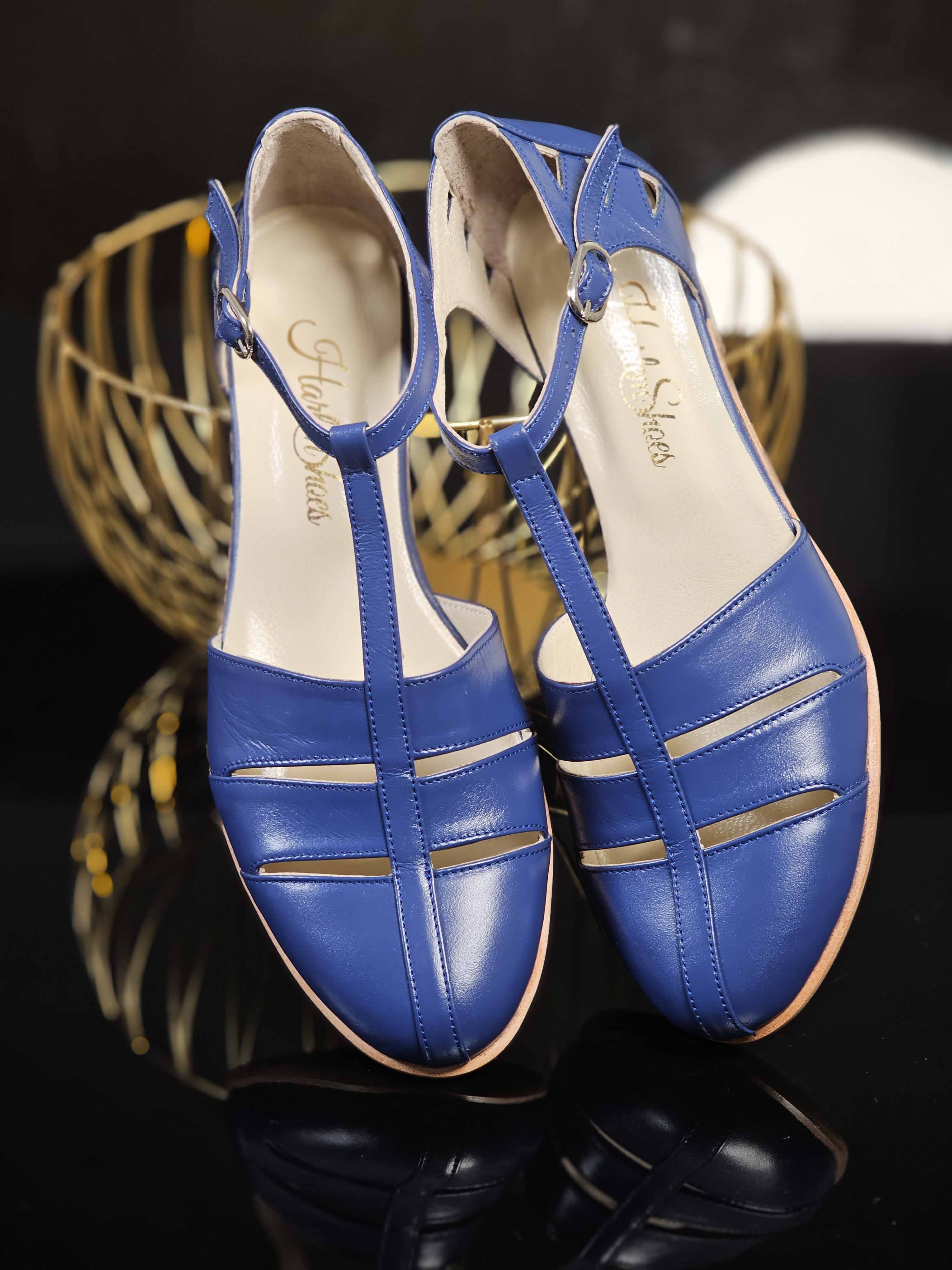 Harmony Blue Leather 4 cm heel