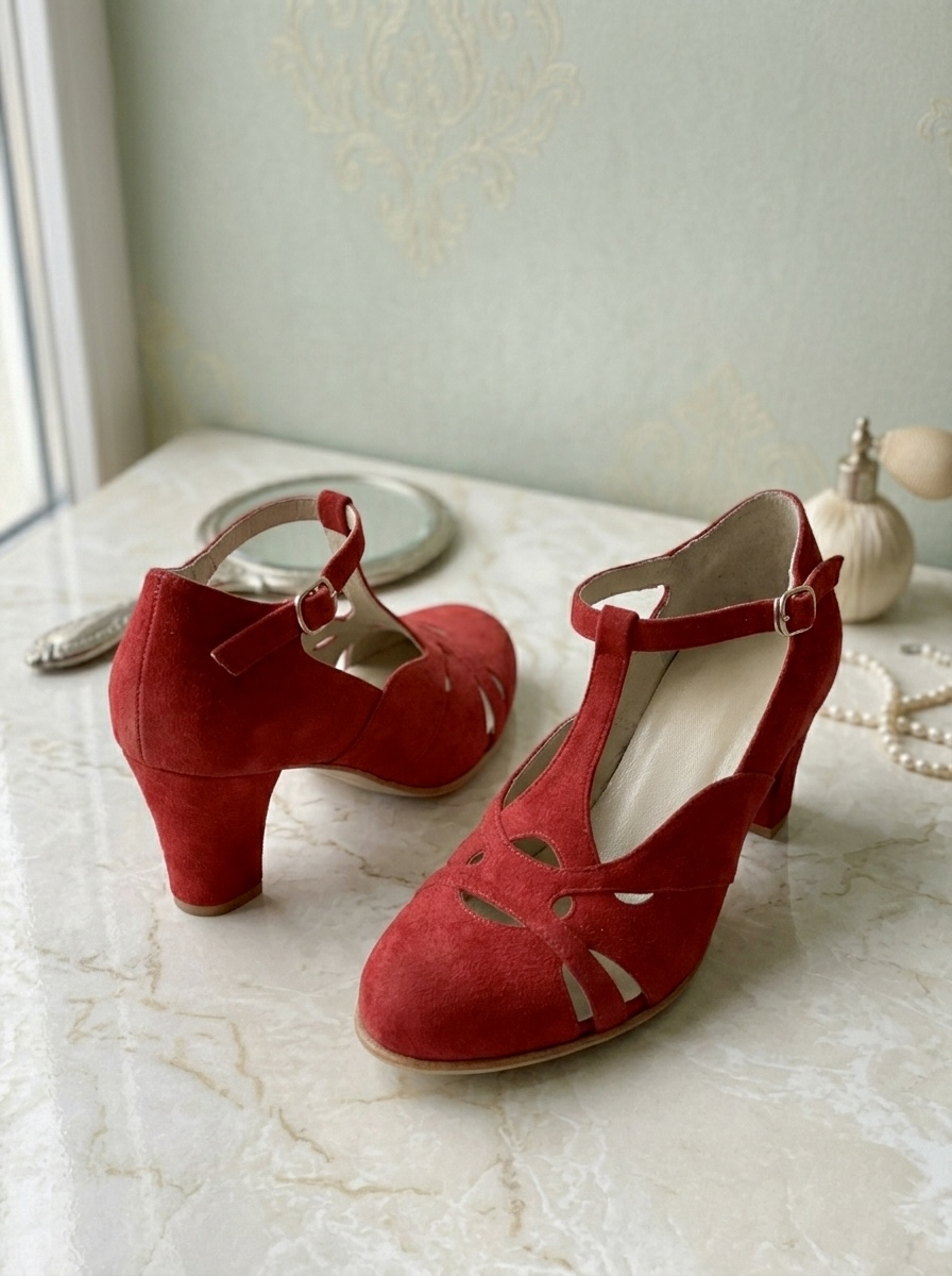 Spring Red Suede 6 cm Balboa heel