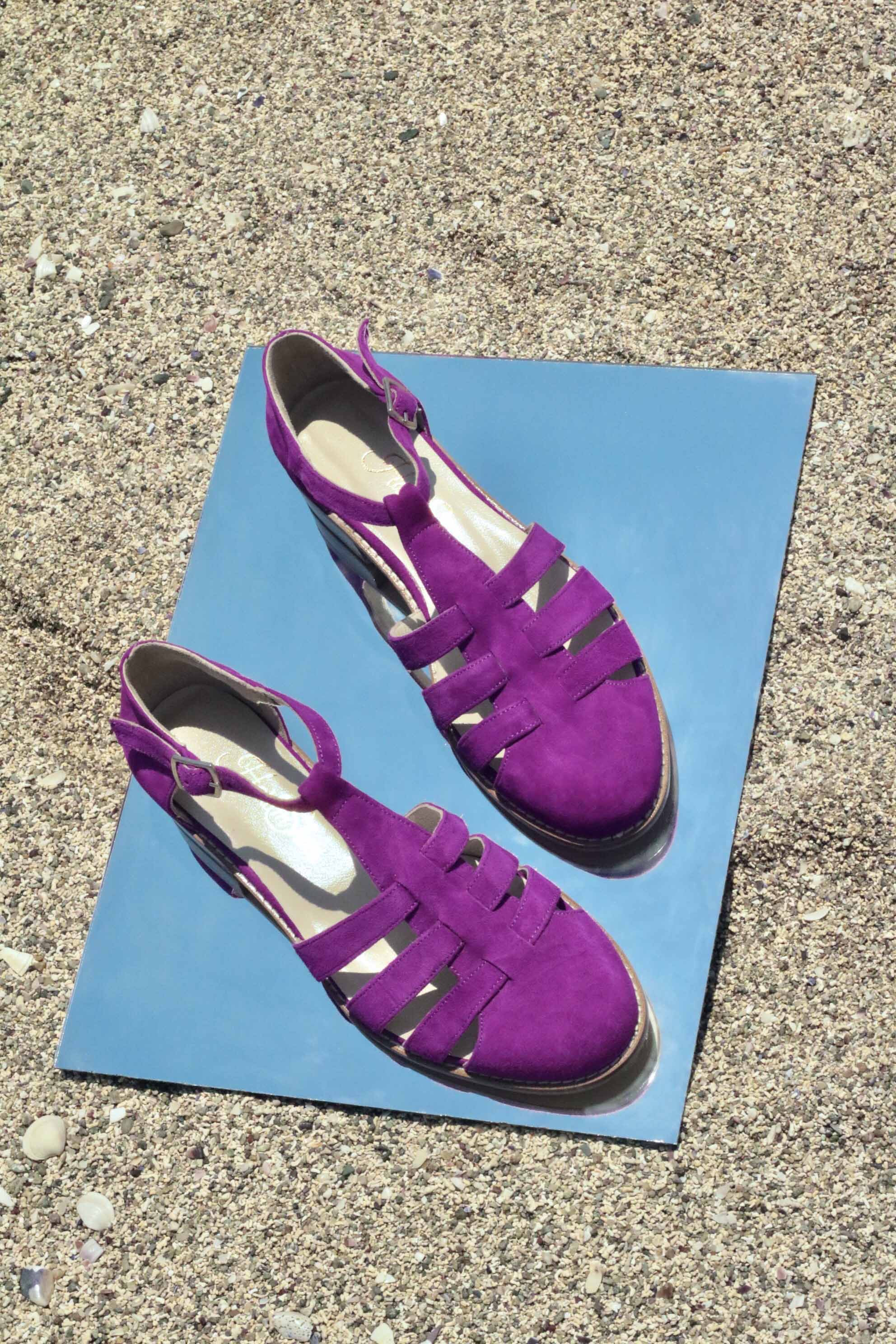 Sandals Violet Suede 2 cm heel