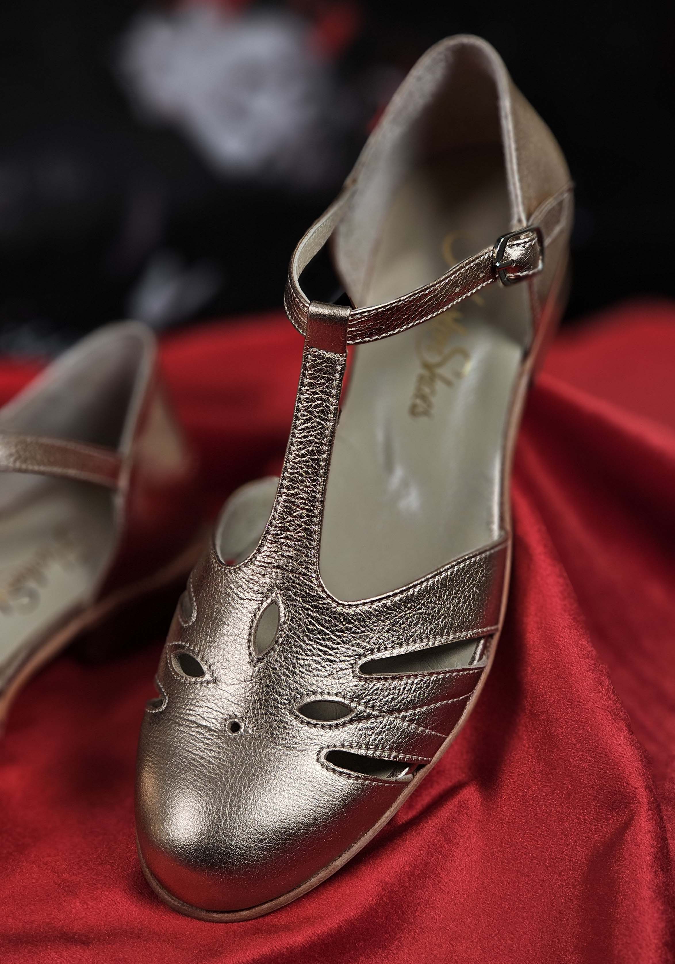 Rosy Rose Gold Leather 2 cm heel