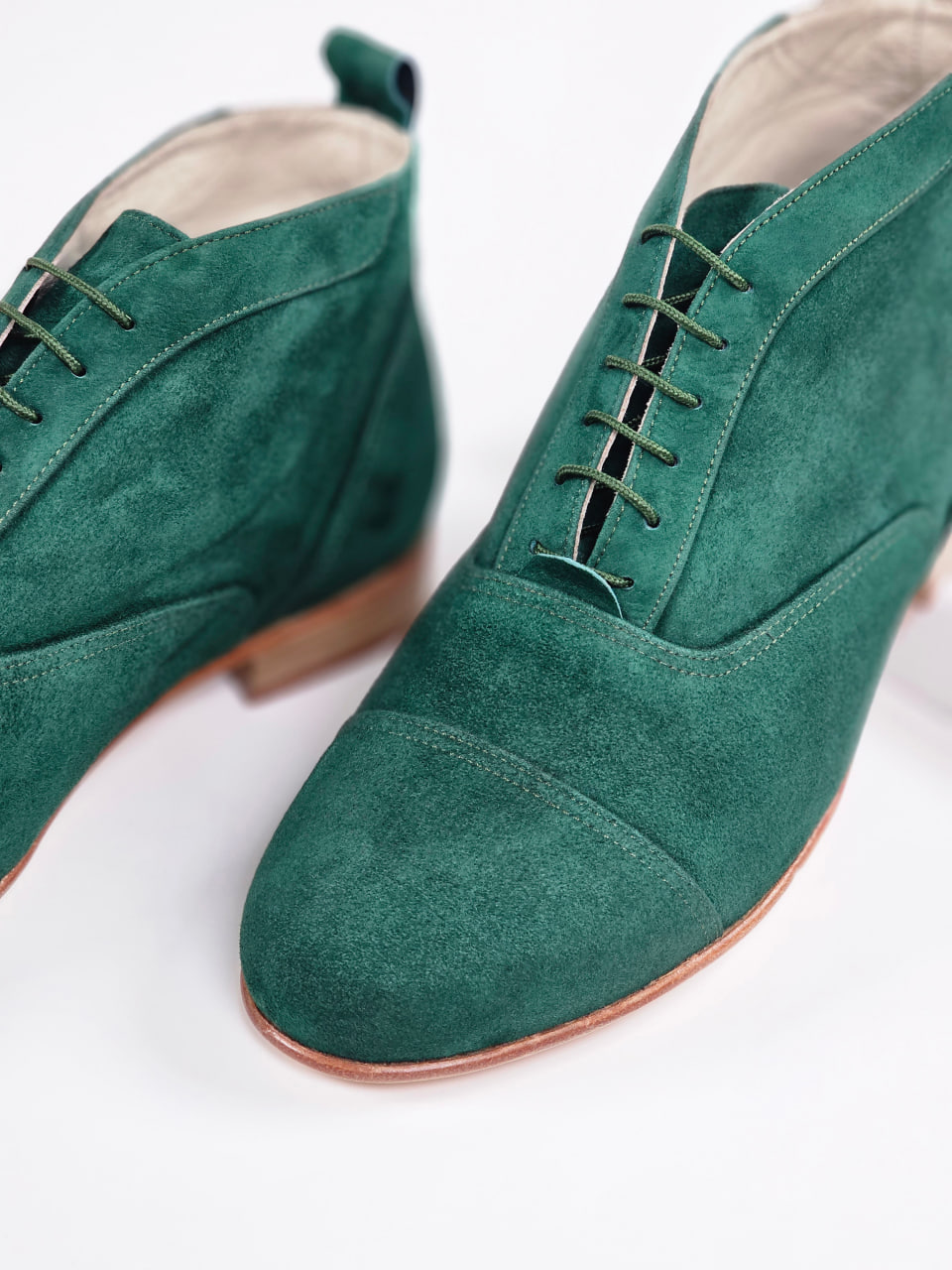 Smooth Boots Emerald Suede 2 cm heel