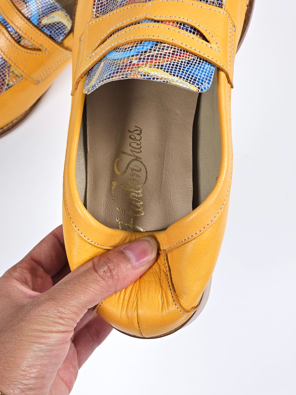 Loafers Ella Yellow Leather 2 cm heel