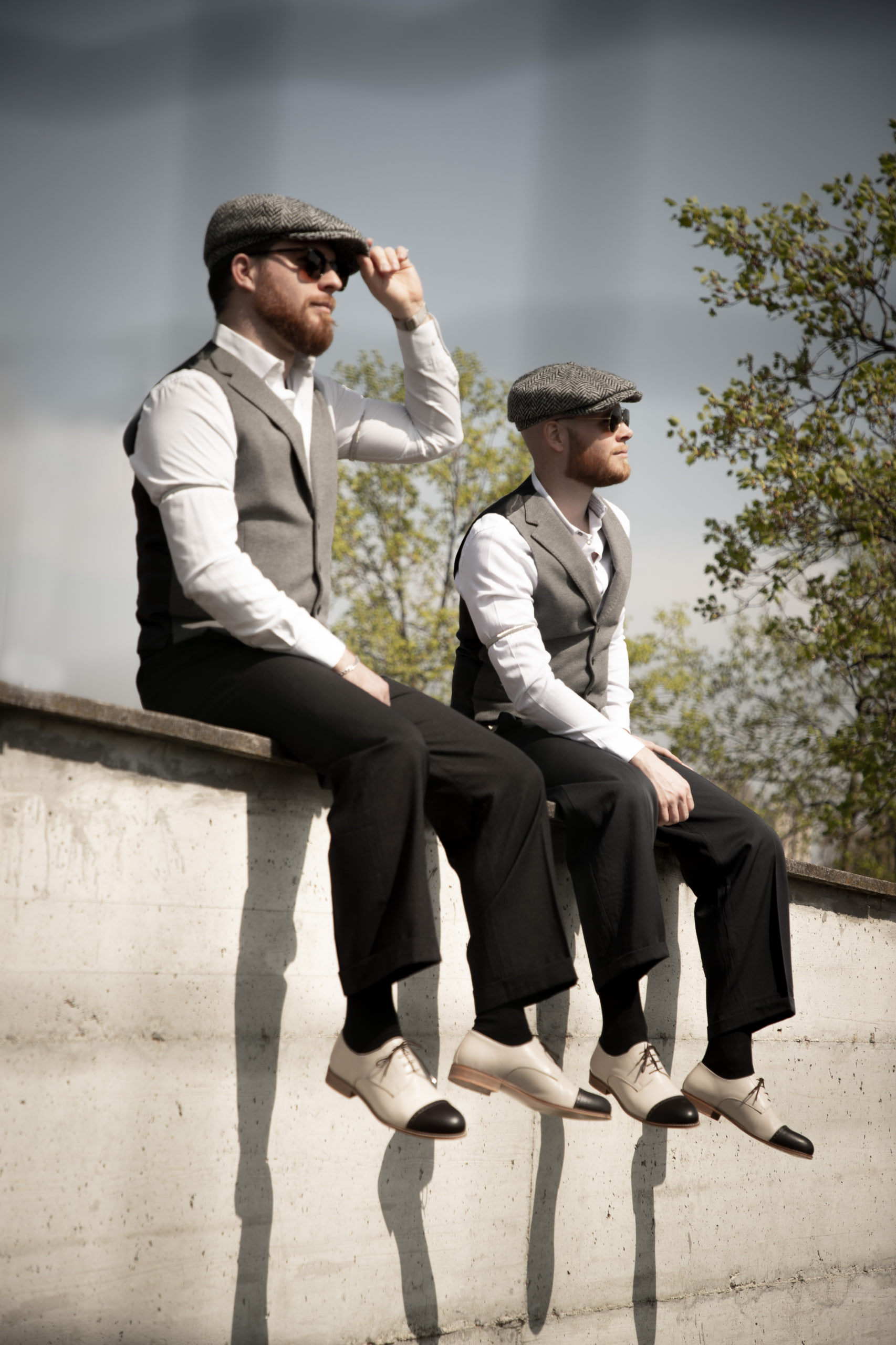 California Beige Leather & nose Dark Chocolate leather 2 cm heel