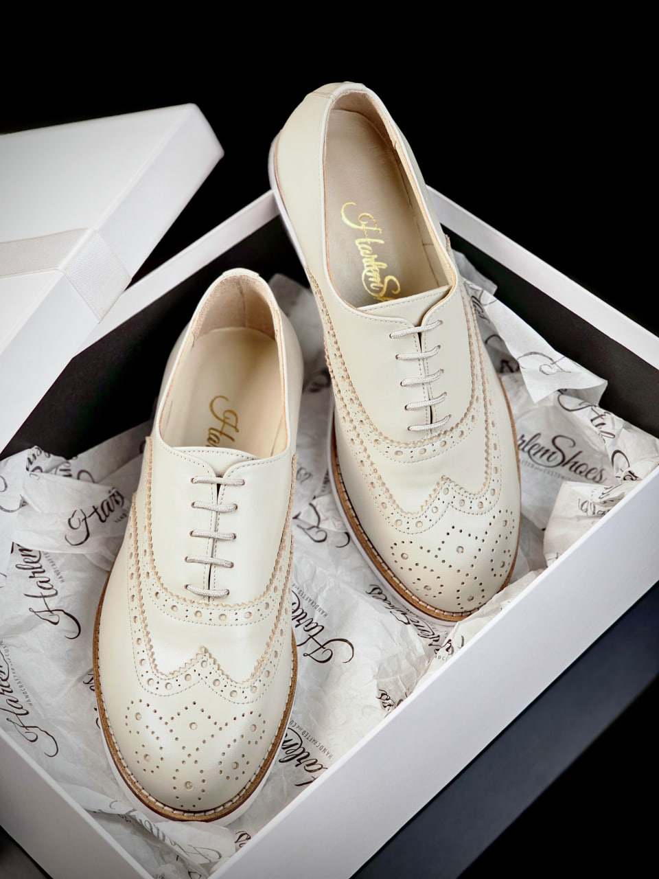 Brogue Beige Leather with Eva sole