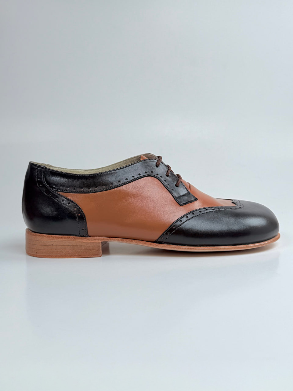 Barefoot Oxfords Dark Chocolate & Brown Leather 2 cm heel