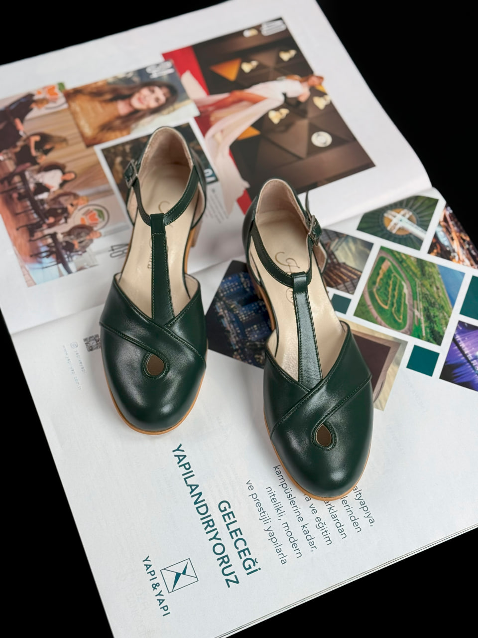 Muse Jungle Green Leather 2 cm heel