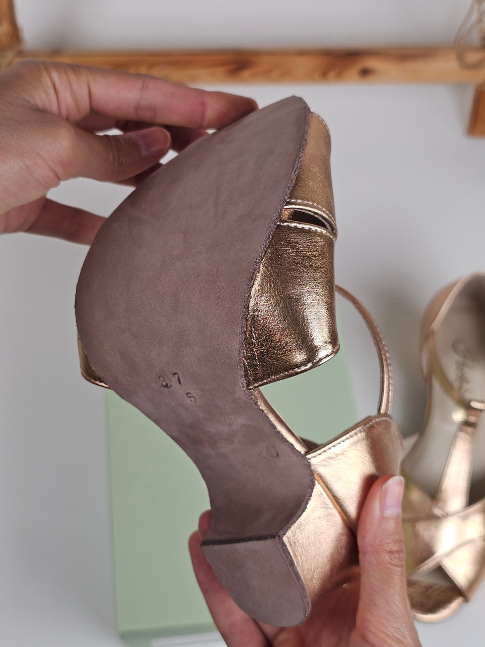 Doris Rose Gold Leather 4 cm heel