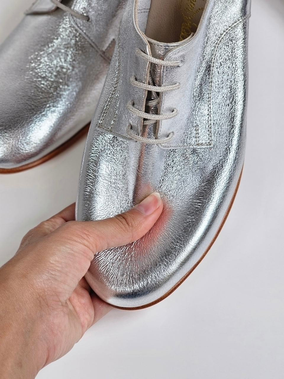 Frankie Soft Silver Leather 1 cm heel