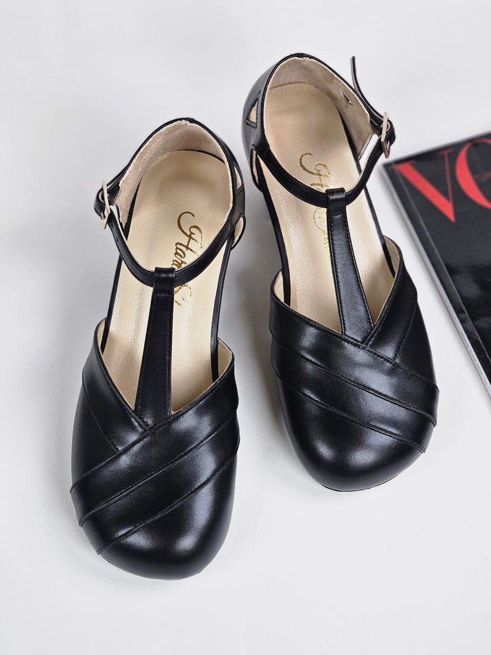 Barefoot Sugar Black Leather 6 cm heel