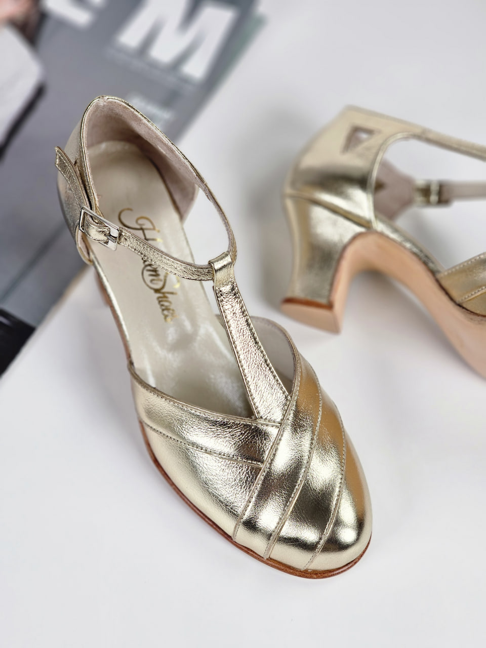 Sugar Platinum Gold Leather 6 cm  heel