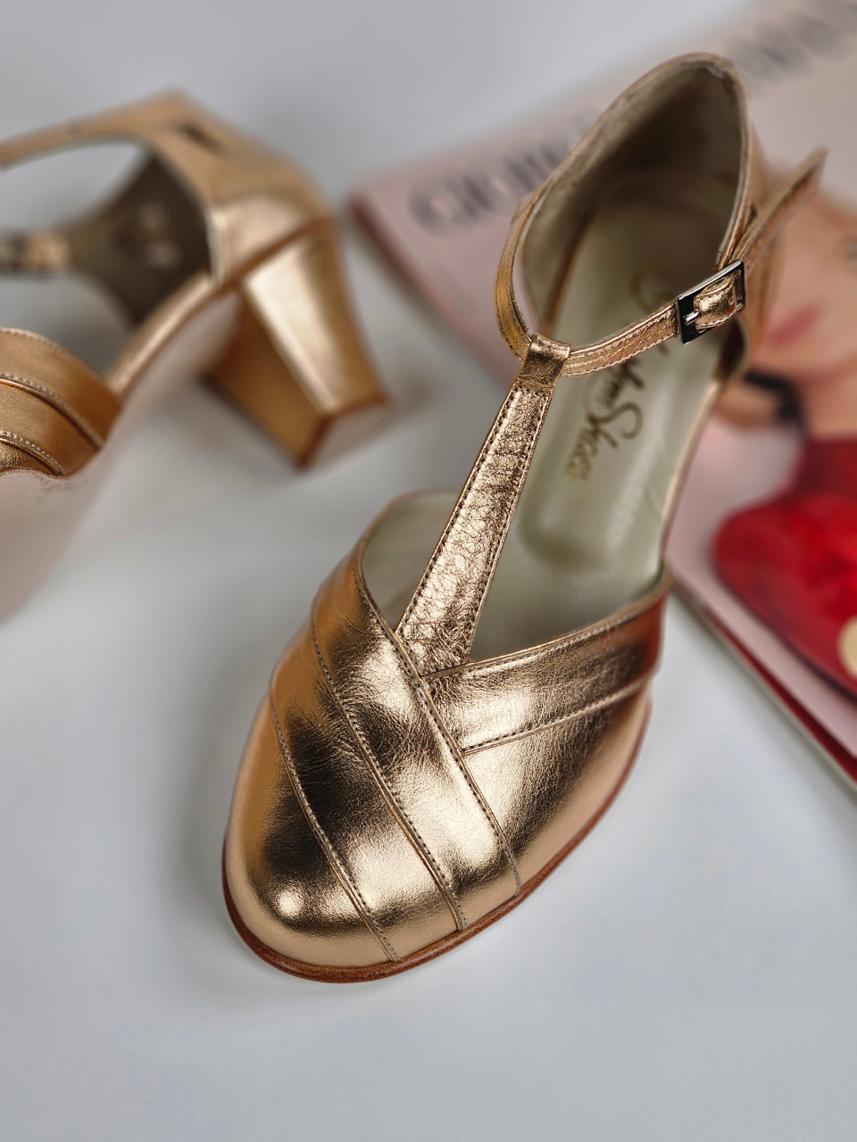 Sugar Rose Gold Leather 6 cm heel