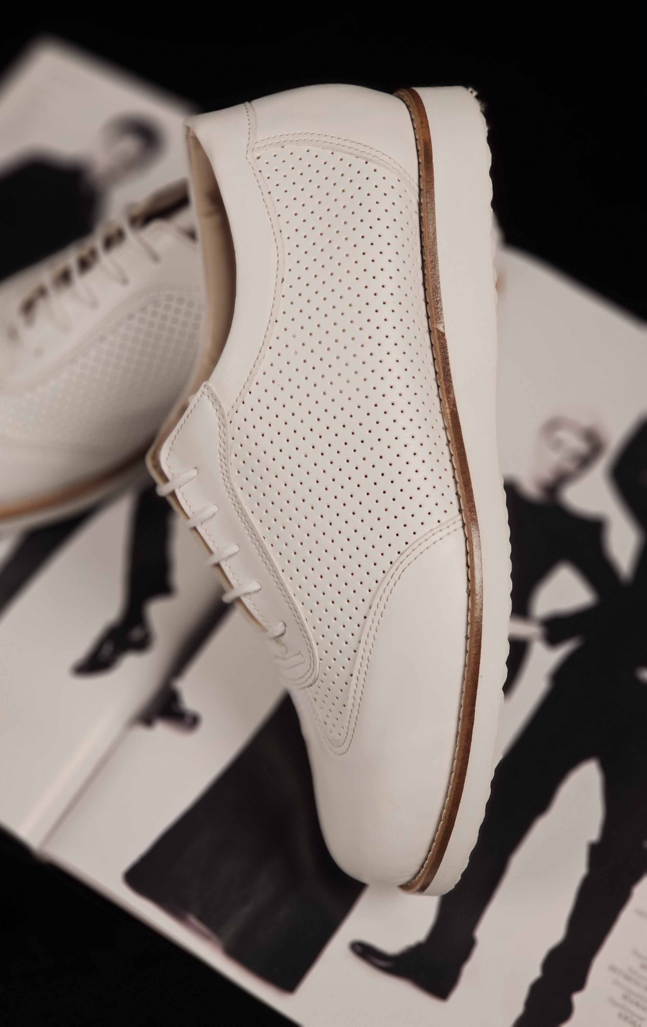 New York Perforated Vegan White Leather