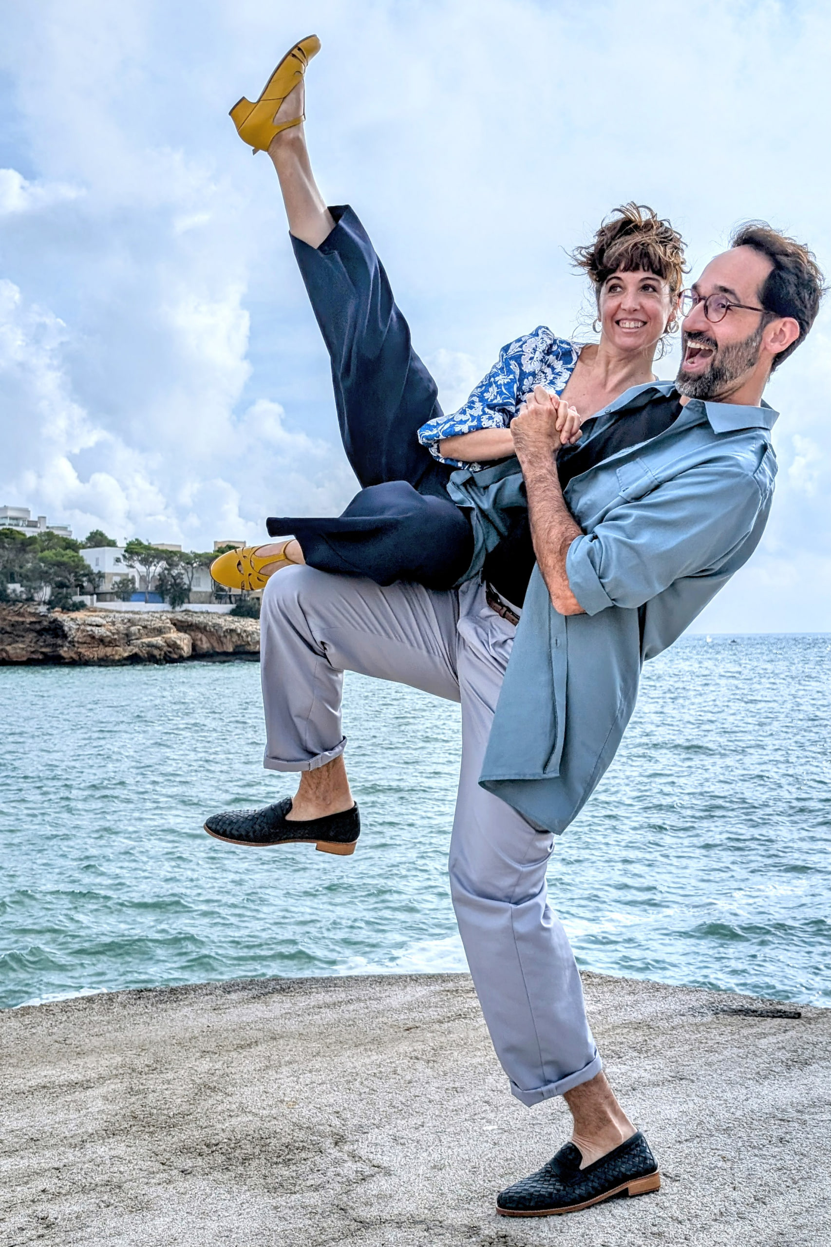 Loafers Black Weave Leather 2 cm heel