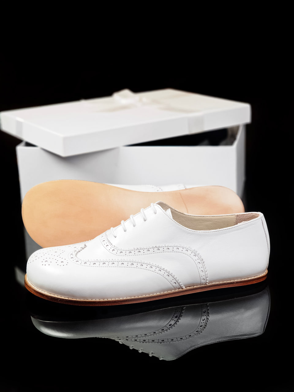 Barefoot Brogue White Leather Zero Drop