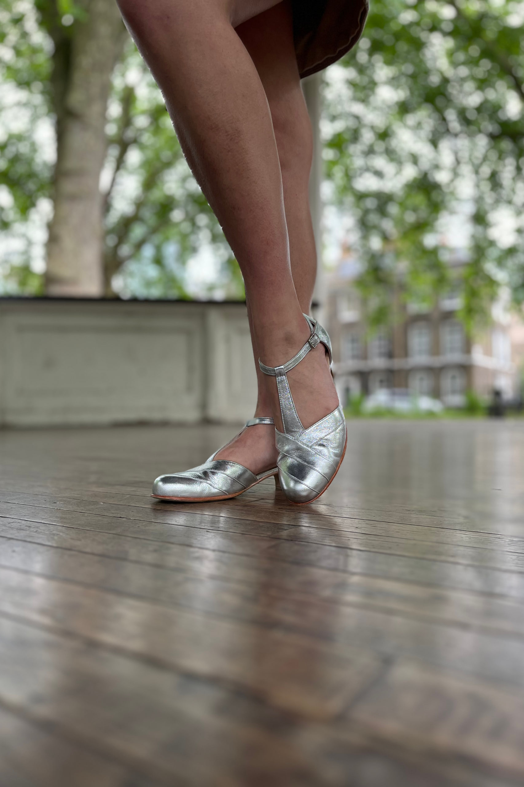 Sugar Silver Leather 4 cm heel