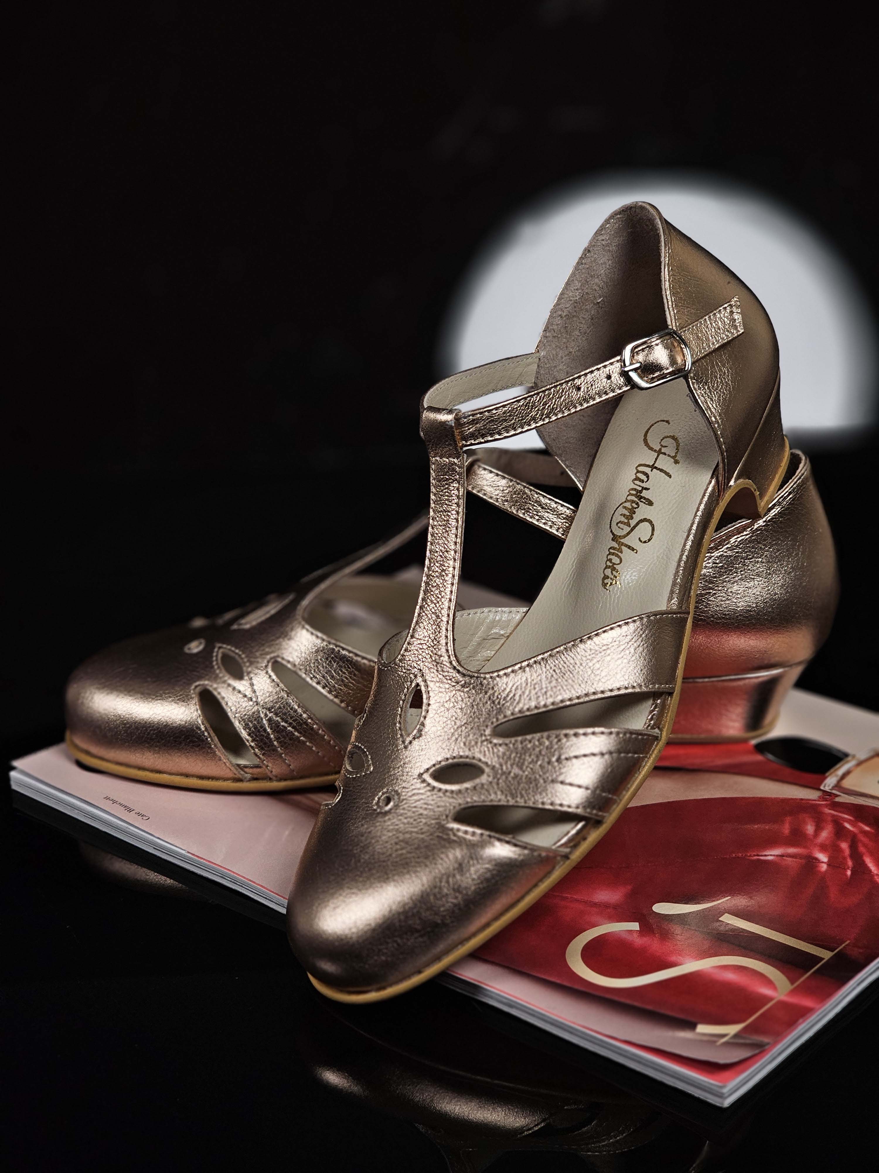Rosy Rose Gold Leather 4 cm heel
