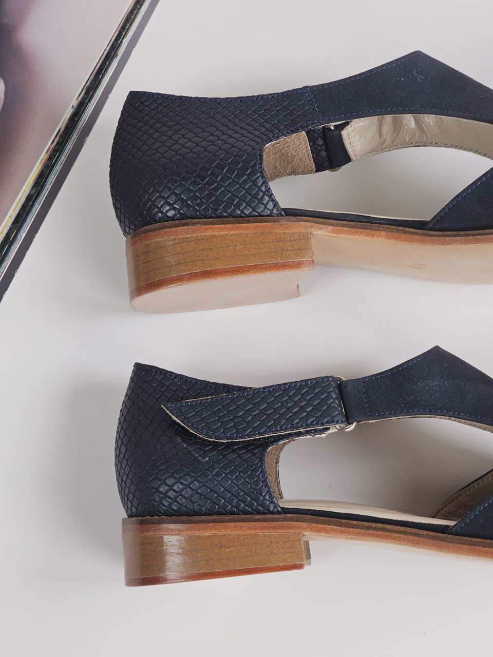 Milan Mix Blue Suede & Leather 2 cm heel