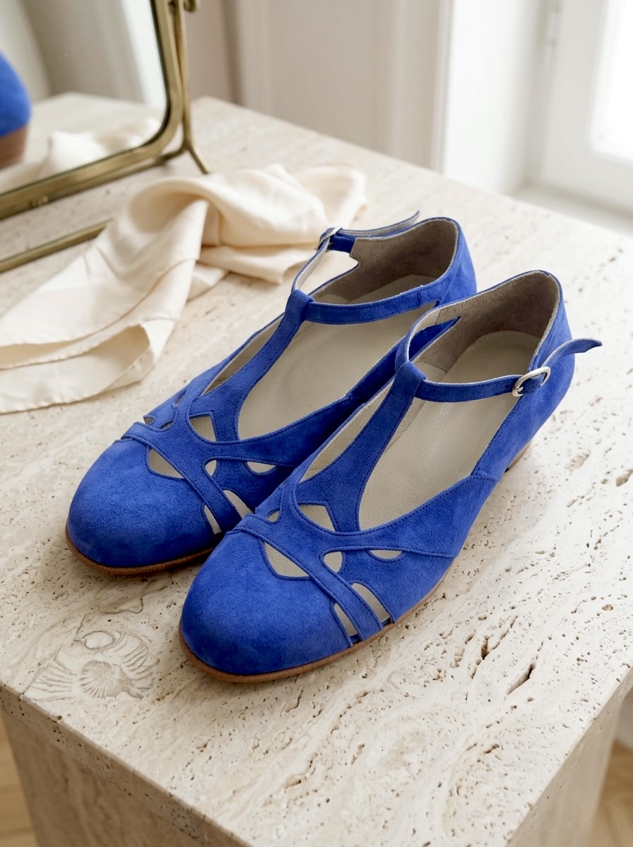 Spring Blue Suede 4 cm heel