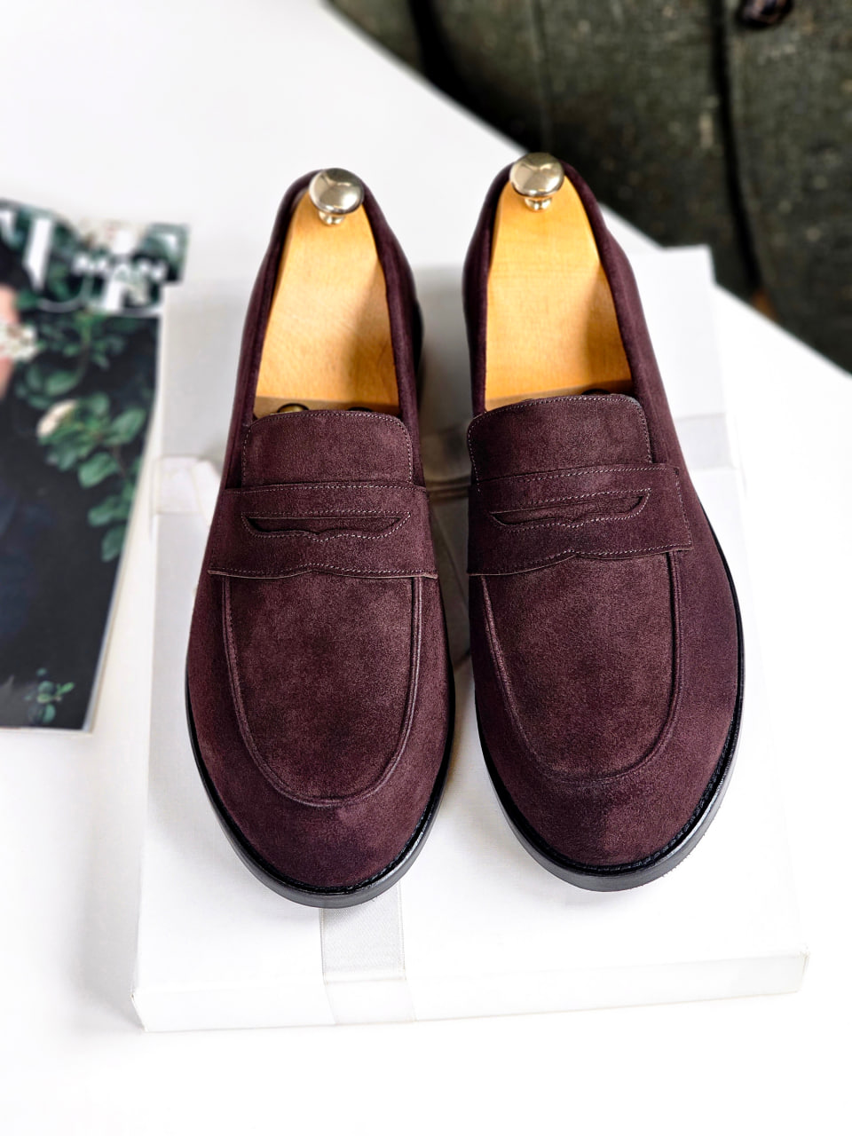 Loafers Dark Chocolate Suede 2 cm heel