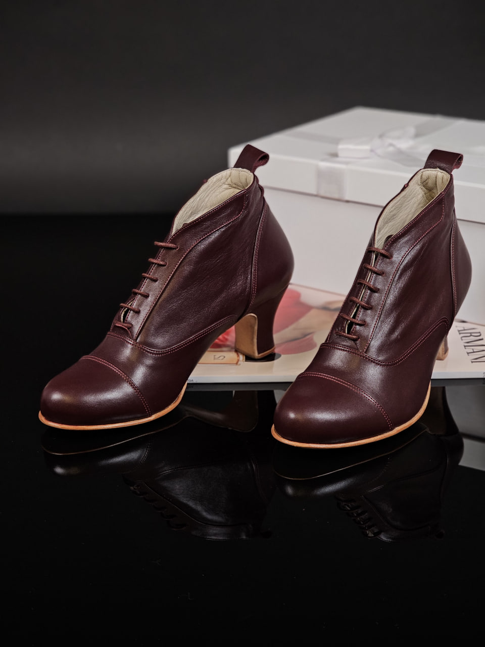 Smooth Boots Bordeaux Leather 6 cm heel