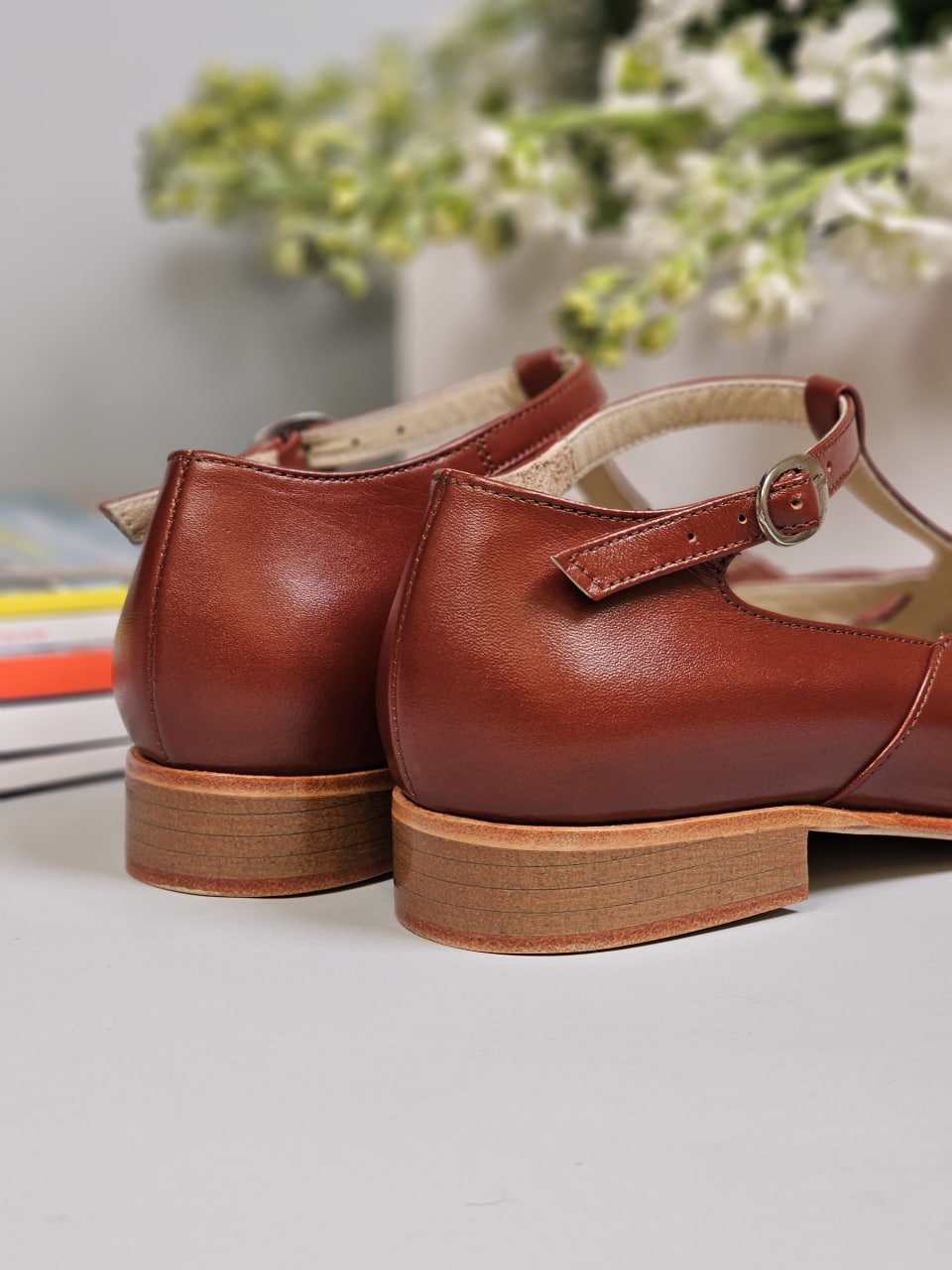 Spring Brown Leather 2 cm heel