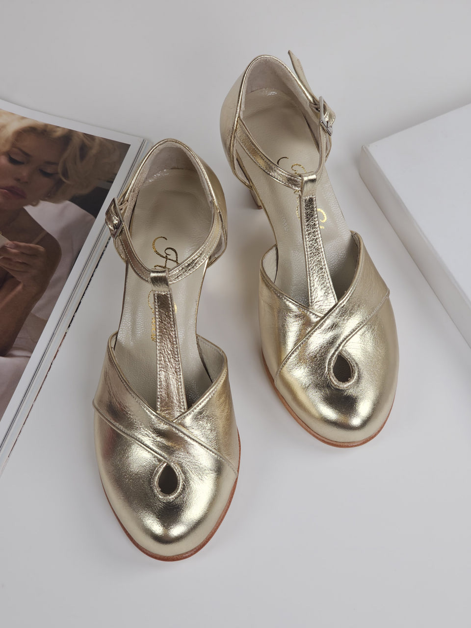 Muse Platinum Gold Leather 6 cm Balboa heel