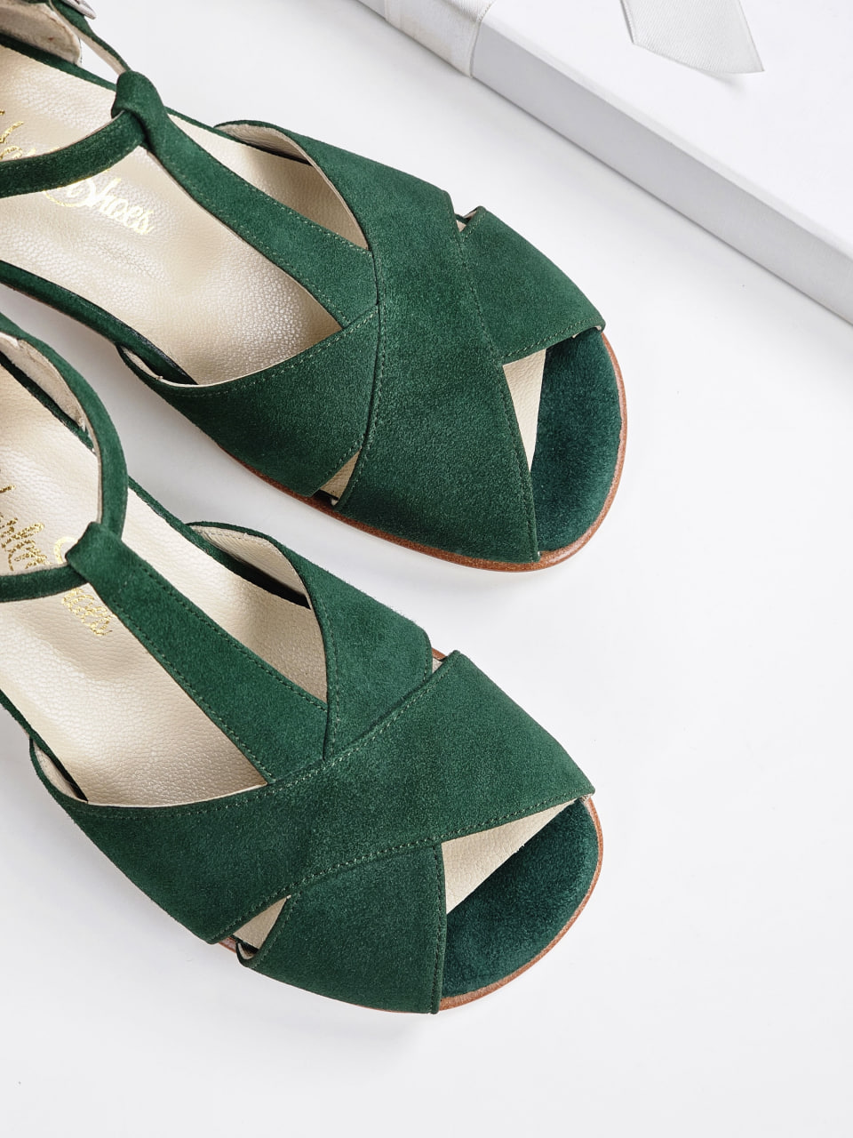 Barefoot Doris Emerald Green Suede 6cm heel