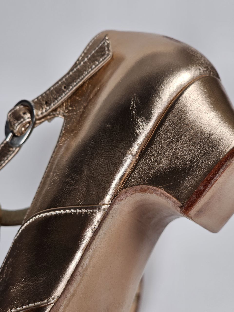 Spring Rose Gold Leather 4 cm heel