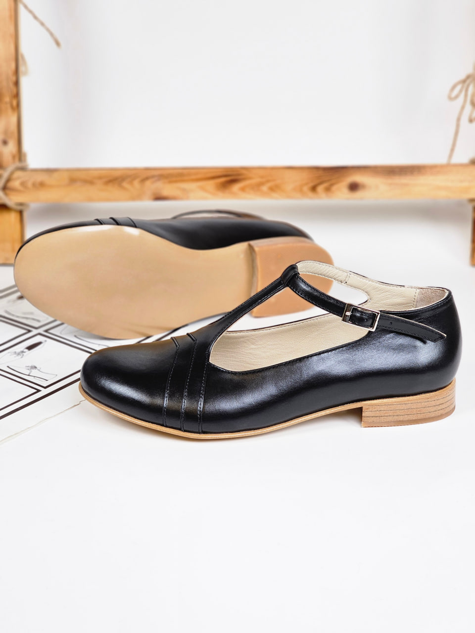 Barbie Black Leather 2 cm heel