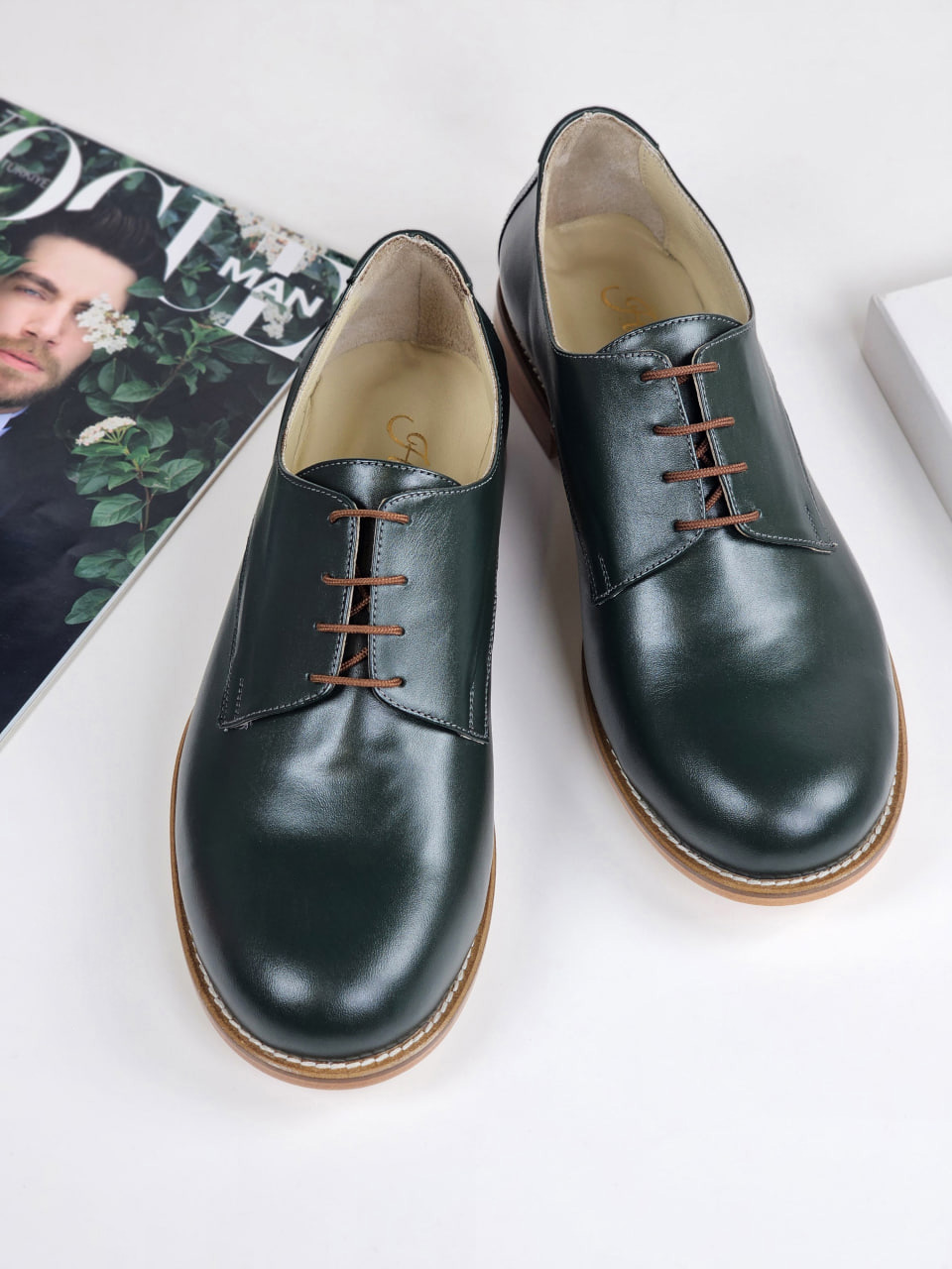 Frankie Classy Jungle Green Leather 2 cm heel