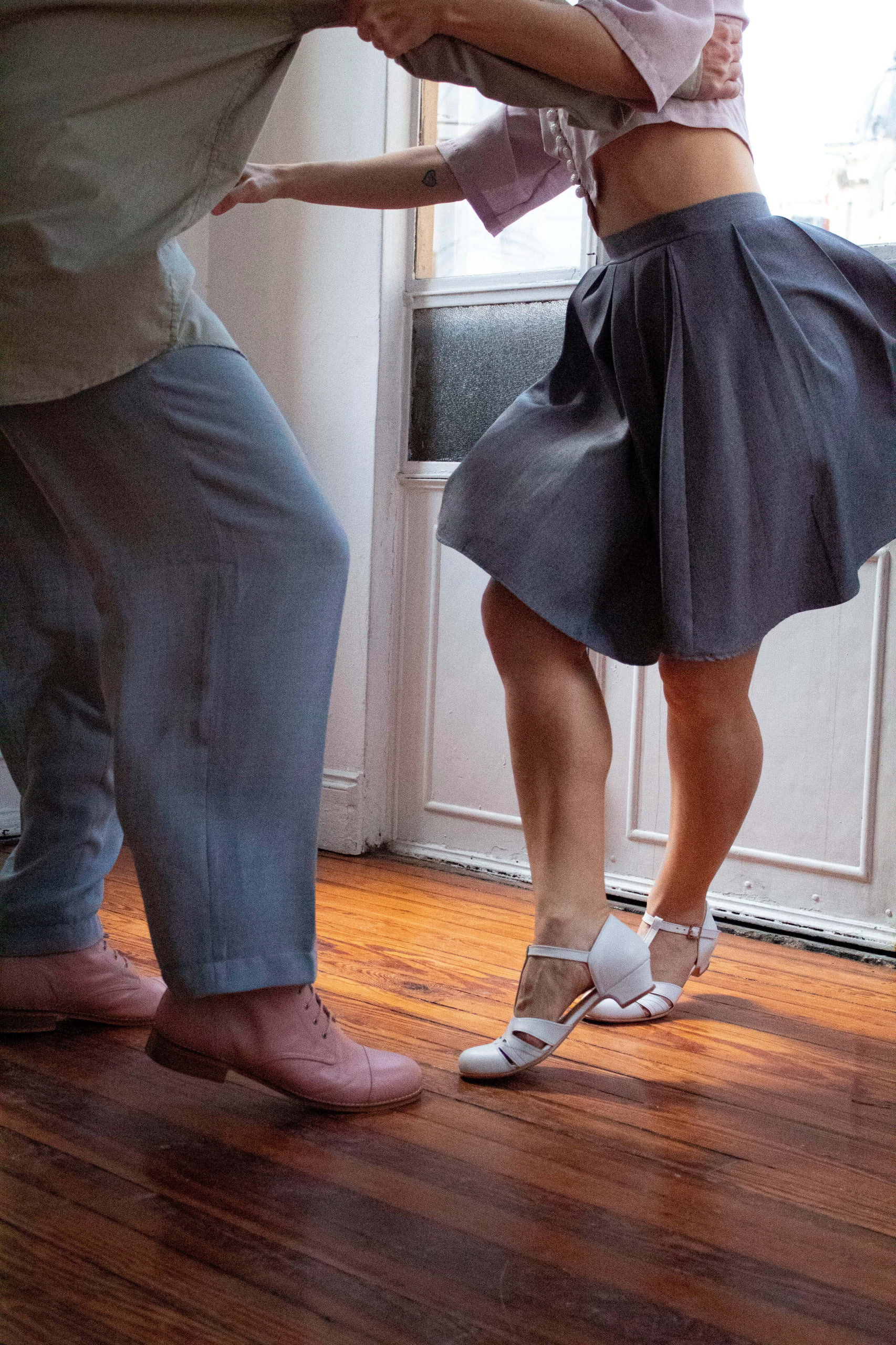 Rosy White Leather 3 cm heel