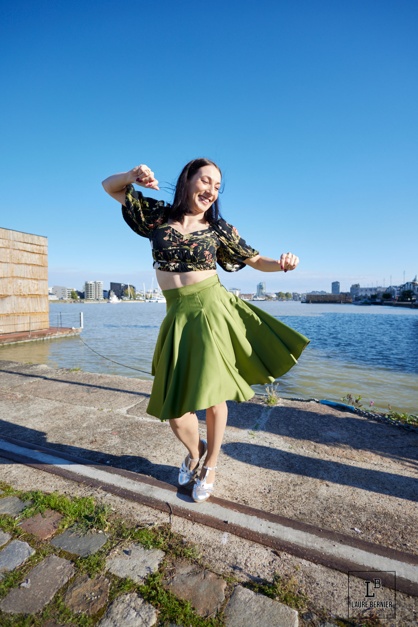 Rosy Silver Leather 3 cm heel