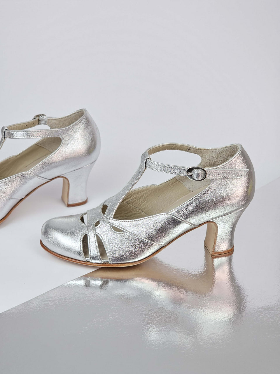 Spring Silver Leather 6 cm heel