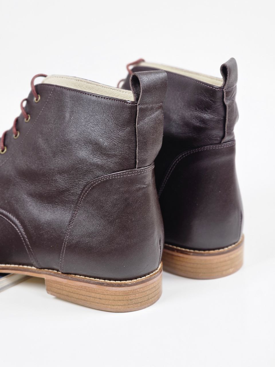 Derby Boots Dark Chocolate Leather 2 cm heel