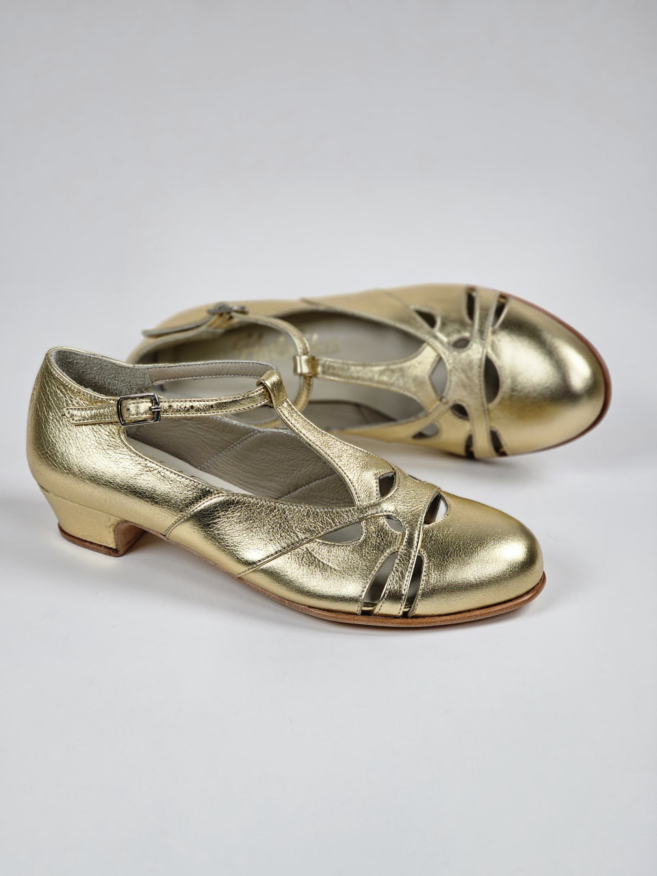 Spring Gold Leather 3 cm heel