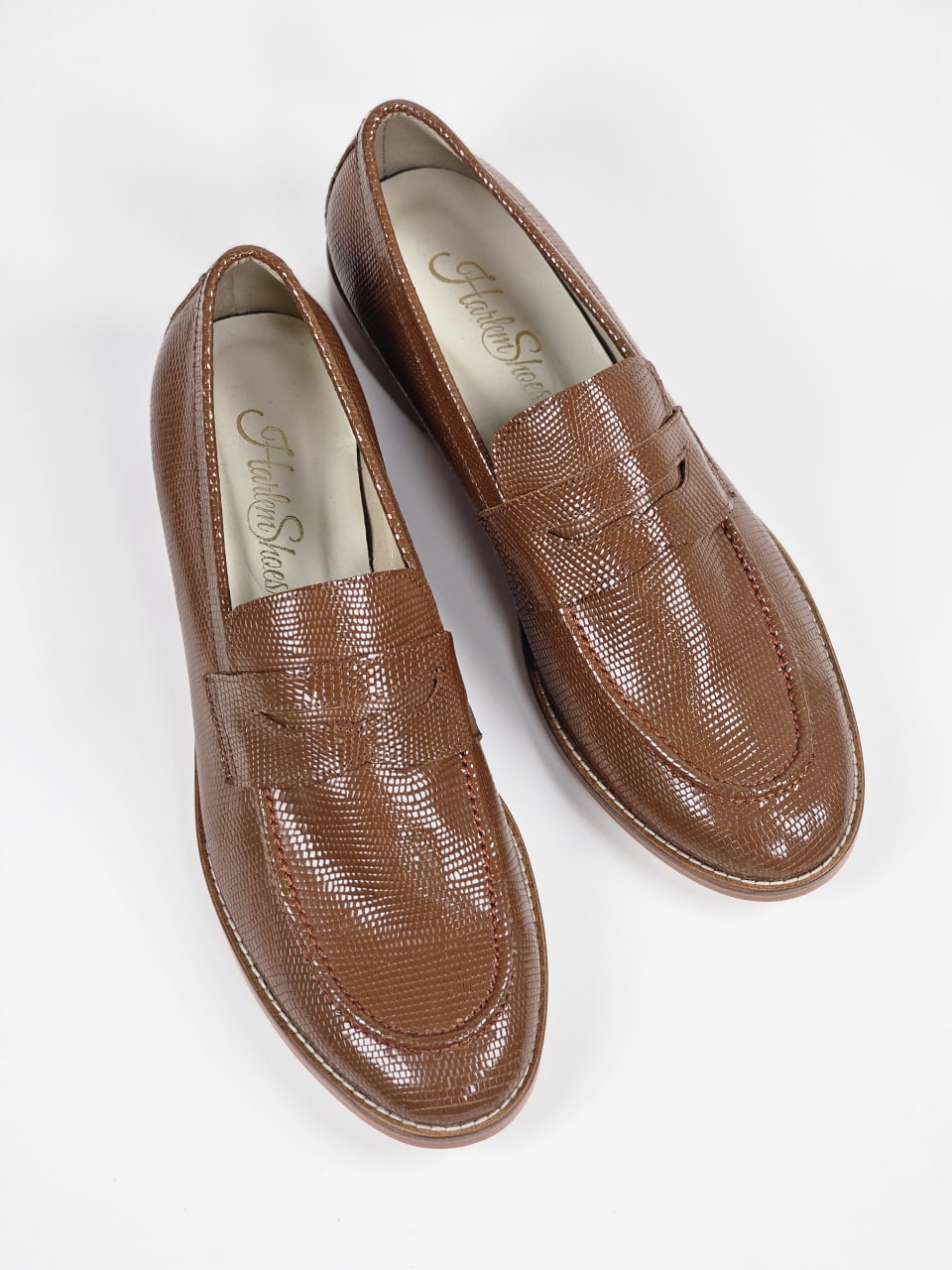 Loafers Brown Snake Leather 2 cm heel