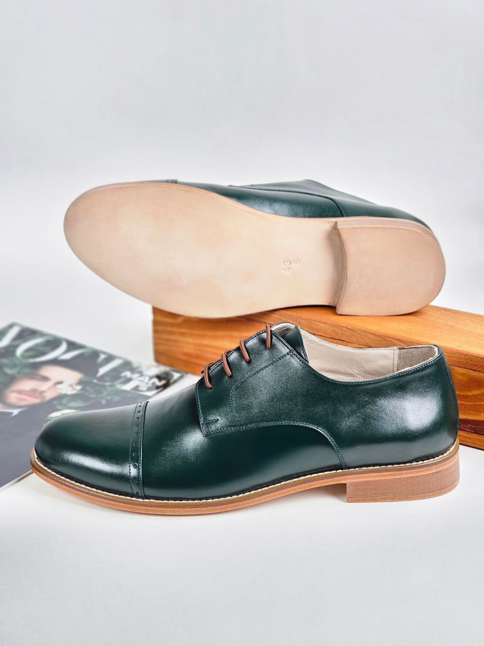 California Jungle Green Leather 2 cm heel