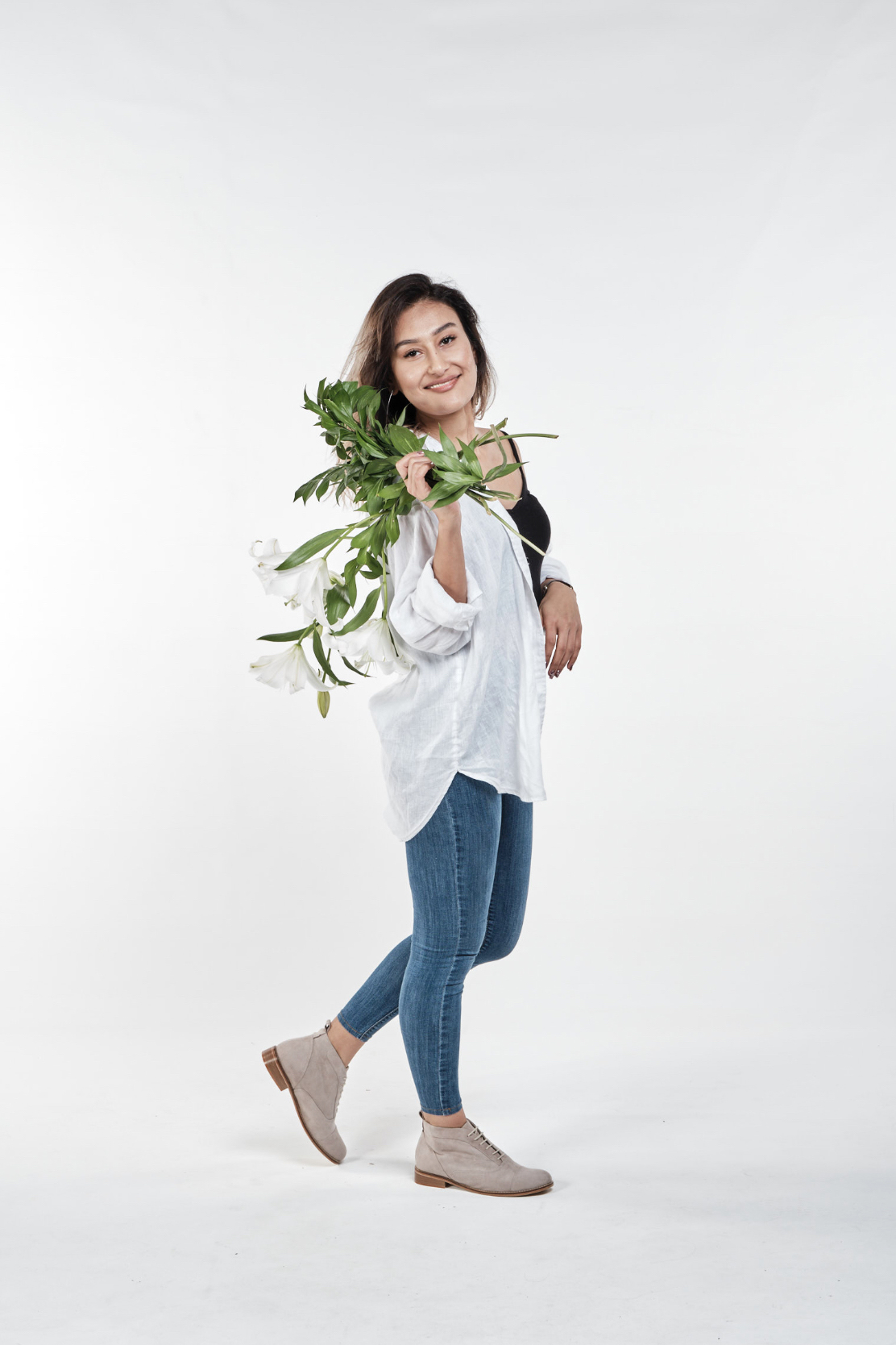 Smooth Boots Soft Grey Suede 2 cm heel