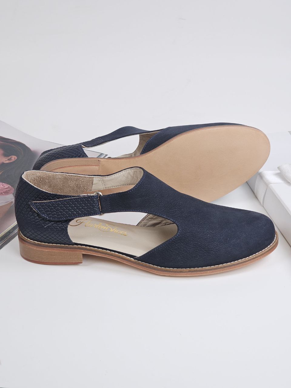 Milan Mix Blue Suede & Leather 2 cm heel