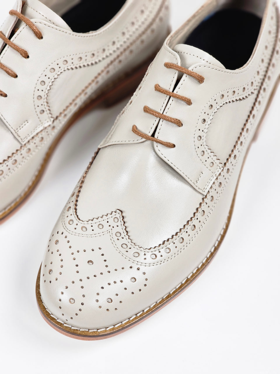 Broadway Slide Beige Leather 2 cm heel