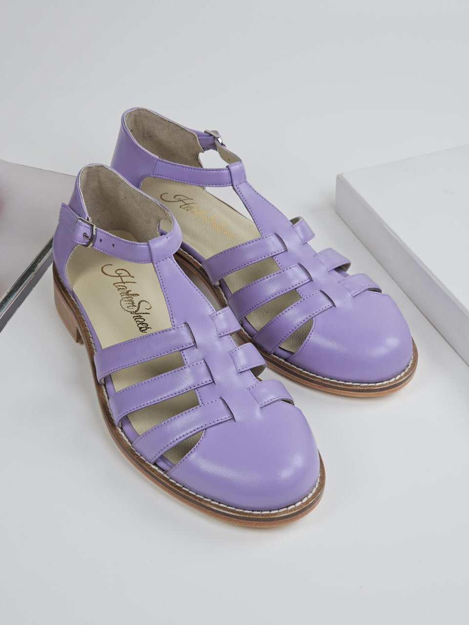 Sandals Lilac Leather 2 cm heel