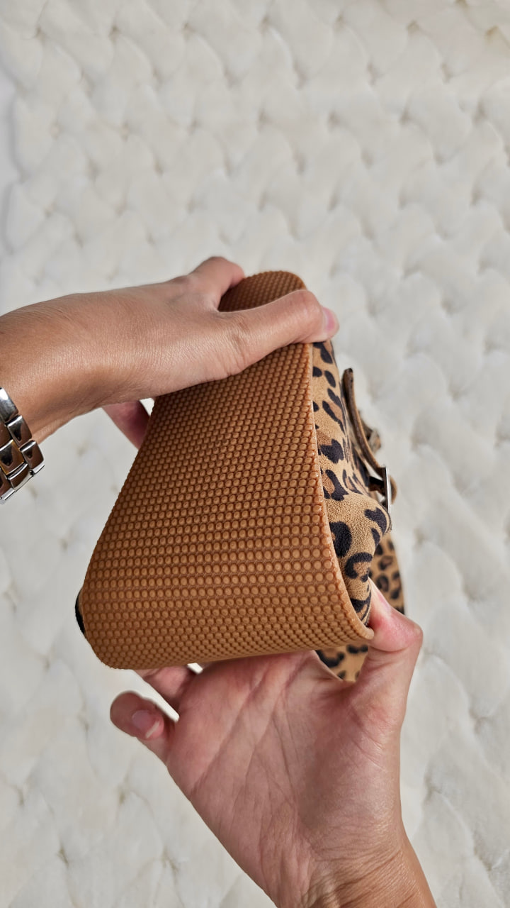 Barefoot Mary Jane Leopard Suede Zero Drop