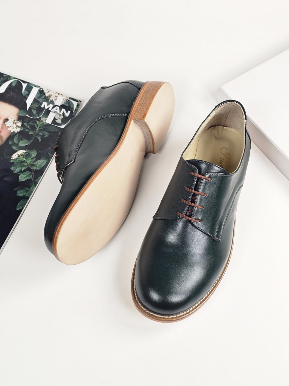 Frankie Classy Jungle Green Leather 2 cm heel