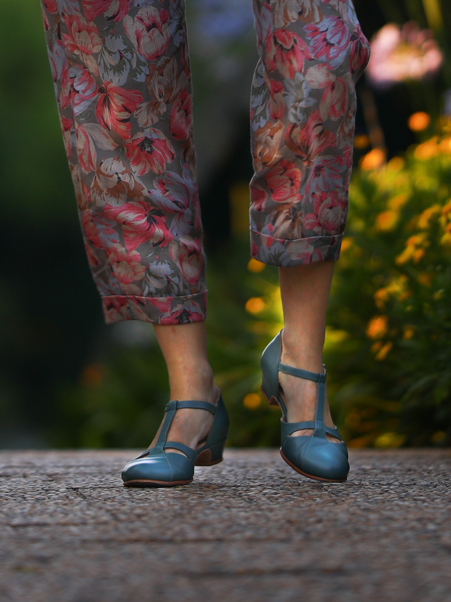 Isabel Teal Green Leather 3 cm heel