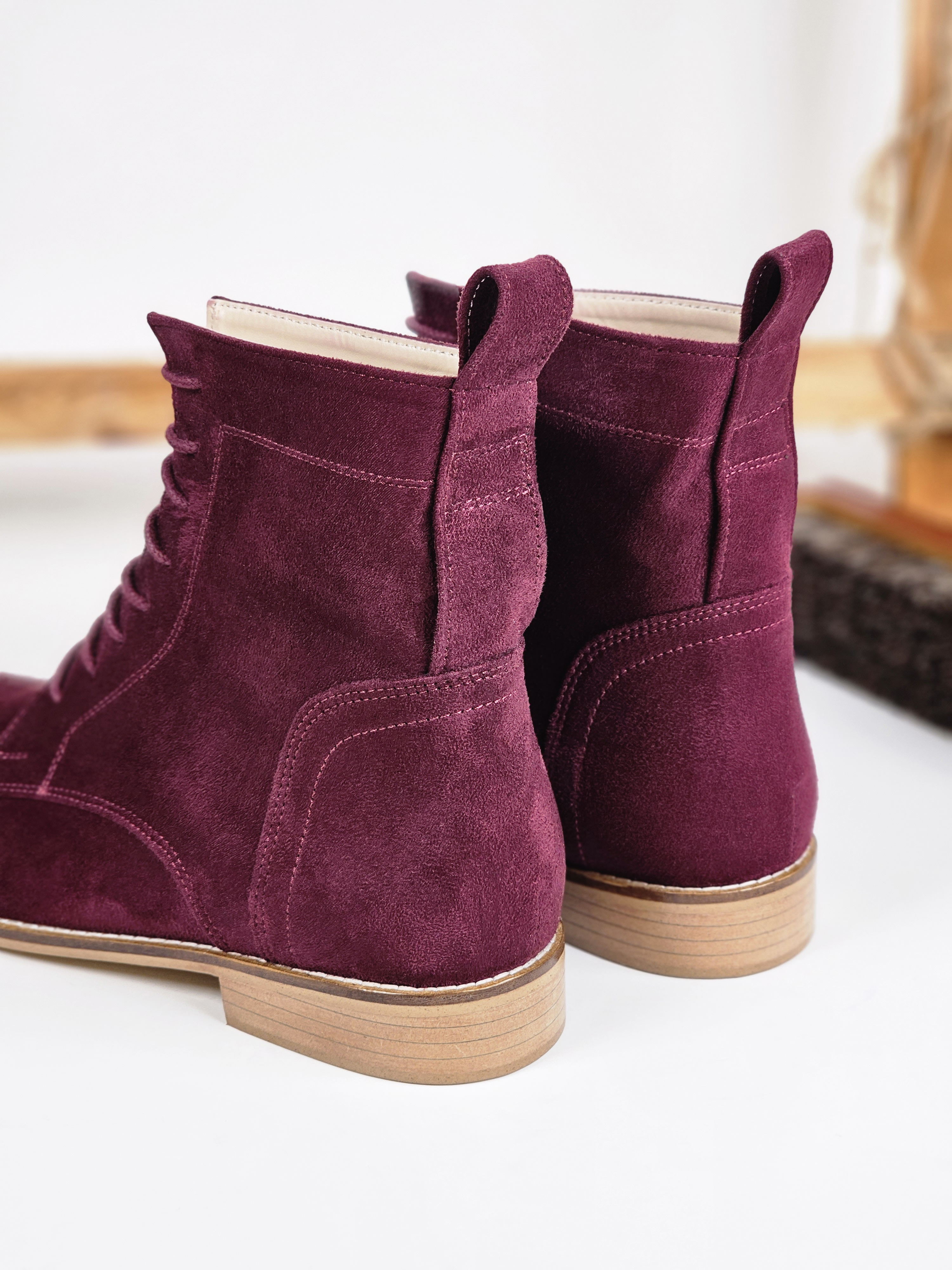 Harlem Boots Vegan Bordeaux Textile 2 cm heel