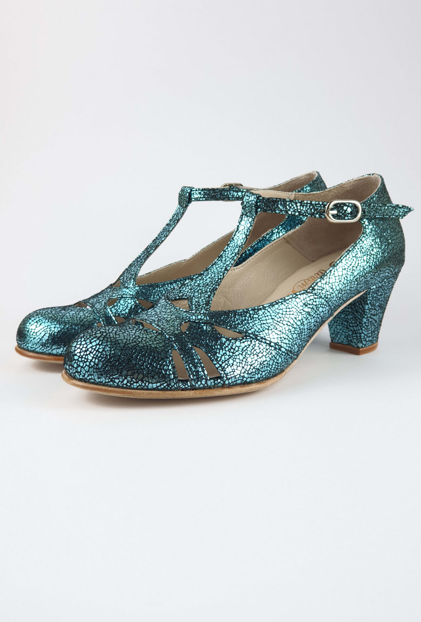 Spring Blue Stone Suede 6 cm balboa heel